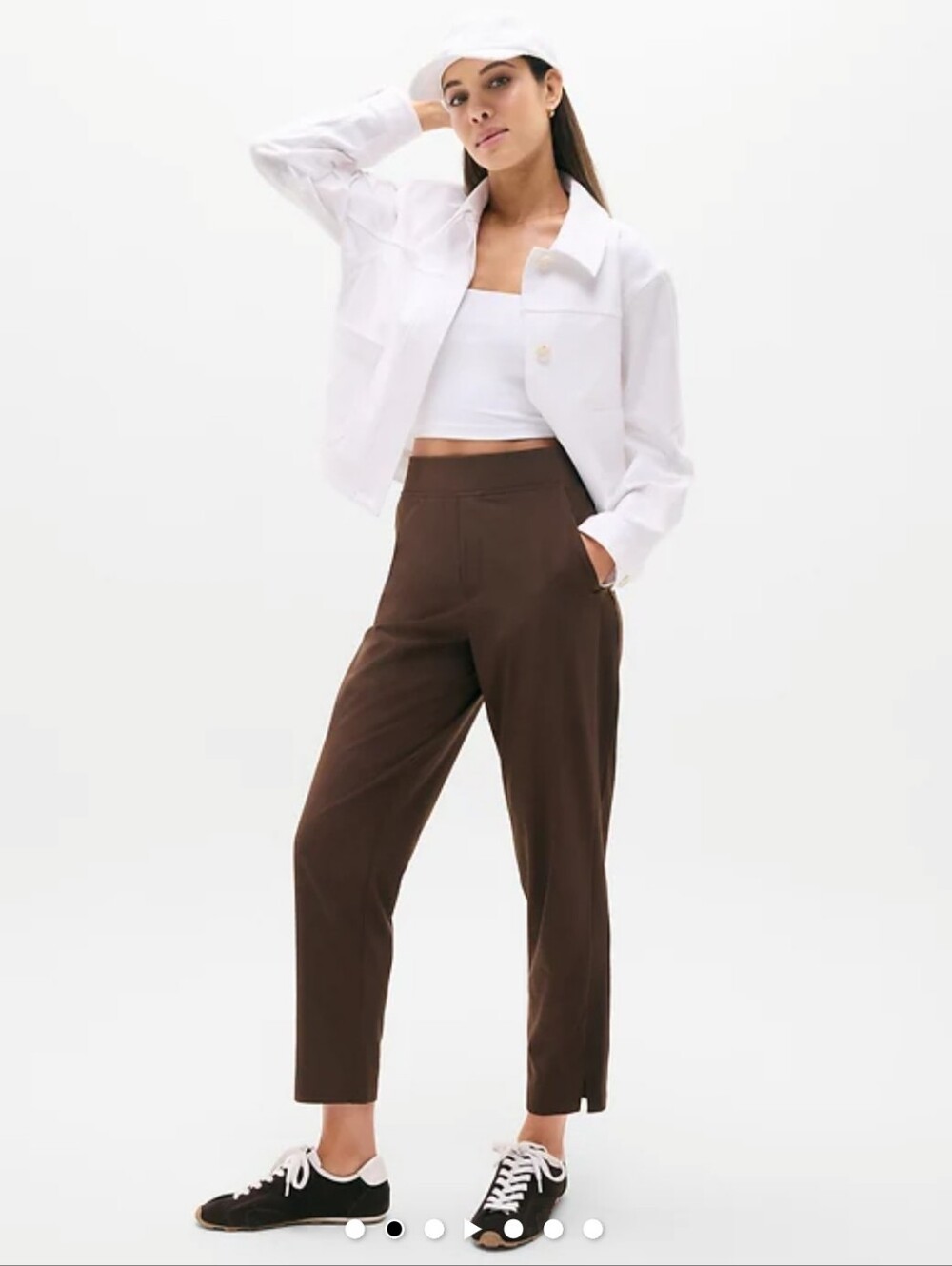 Brooklyn Ankle Pant Wrinkle-resistant, stretch fabric Brown Size 4 - Picture 1 of 12
